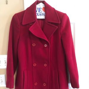 Women’s Red Pea Coat
